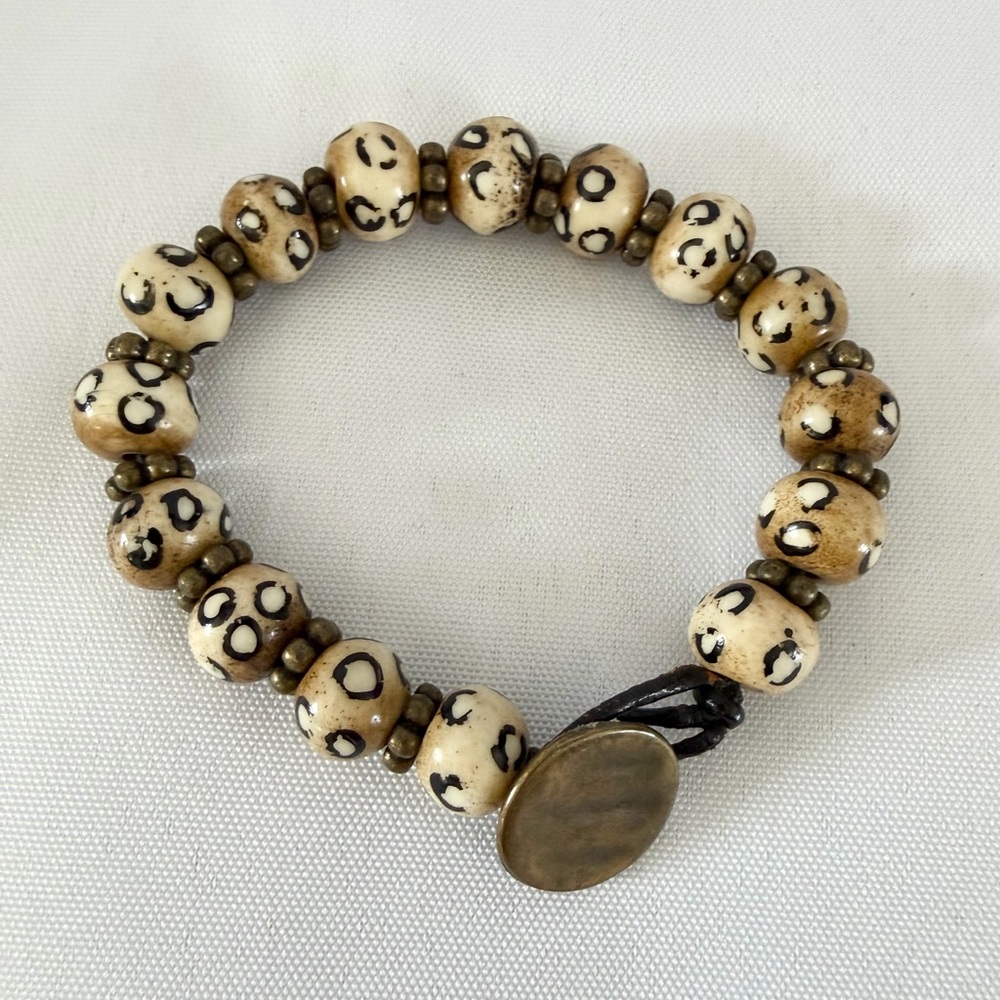 Leopard Print Beaded Bracelet
